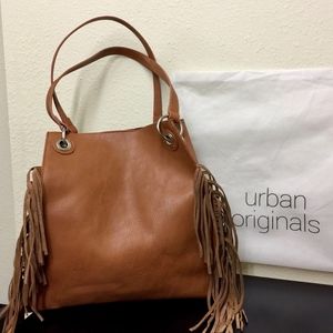 Vegan URBAN ORIGINALS Fringed Shoulder Tote